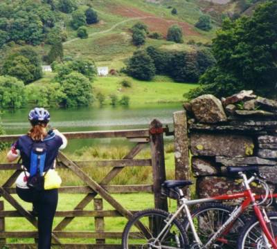 Amber in the Lake District on a bike ride