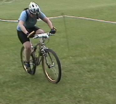 Amber finishing a race in 2nd!