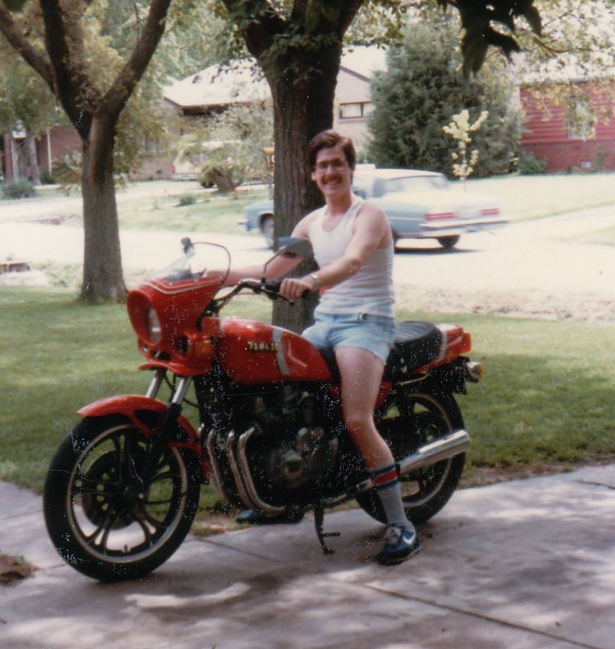 Ron on his Seca, 1985